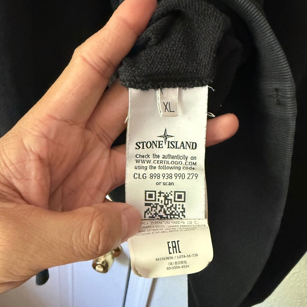STONE ISLAND black crew neck knit long sleeve pullover tee t-shirt sweater - Picture 6 of 8